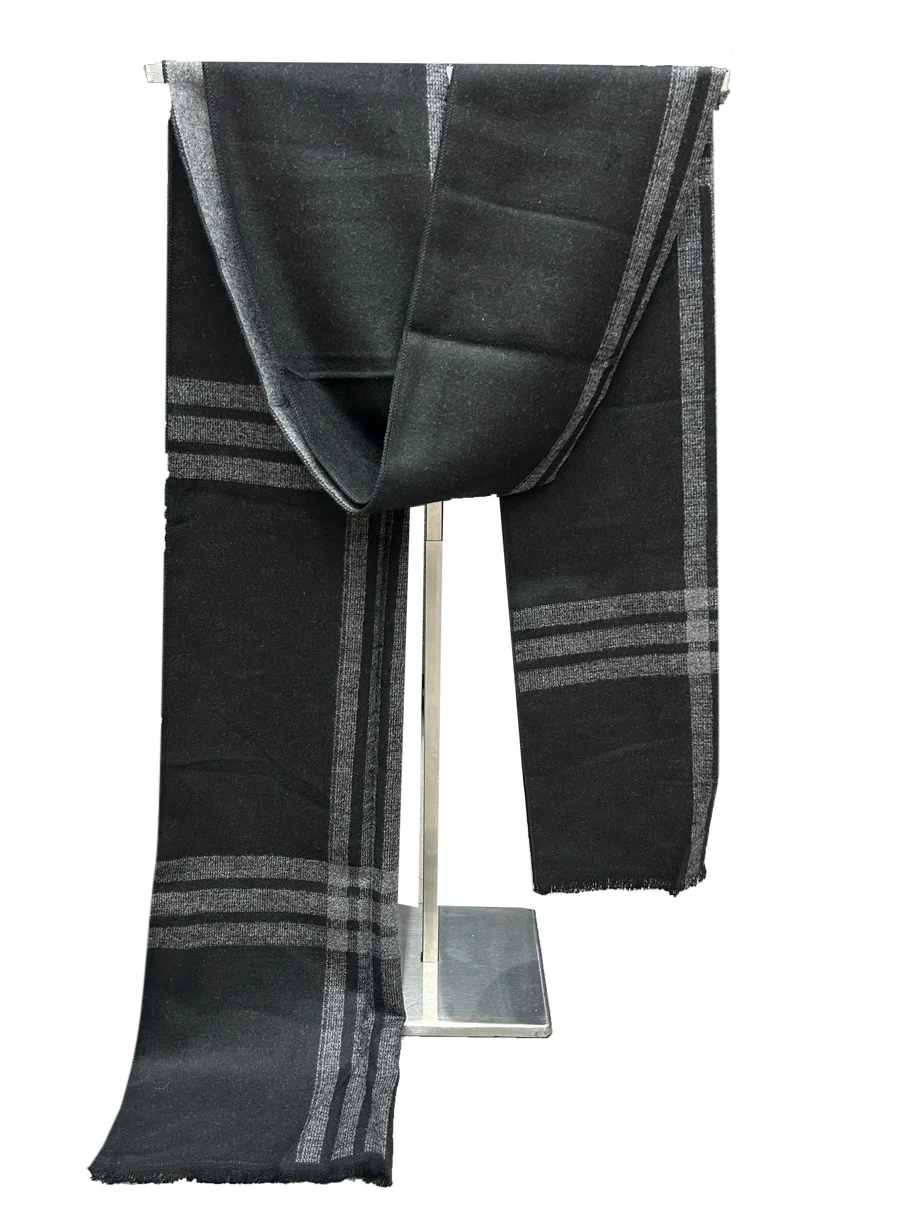 

2025 хит продаж, полосатый мужской кашемировый шарф, зимние теплые шарфы, шали, повседневные деловые длинные накидки для мужчин