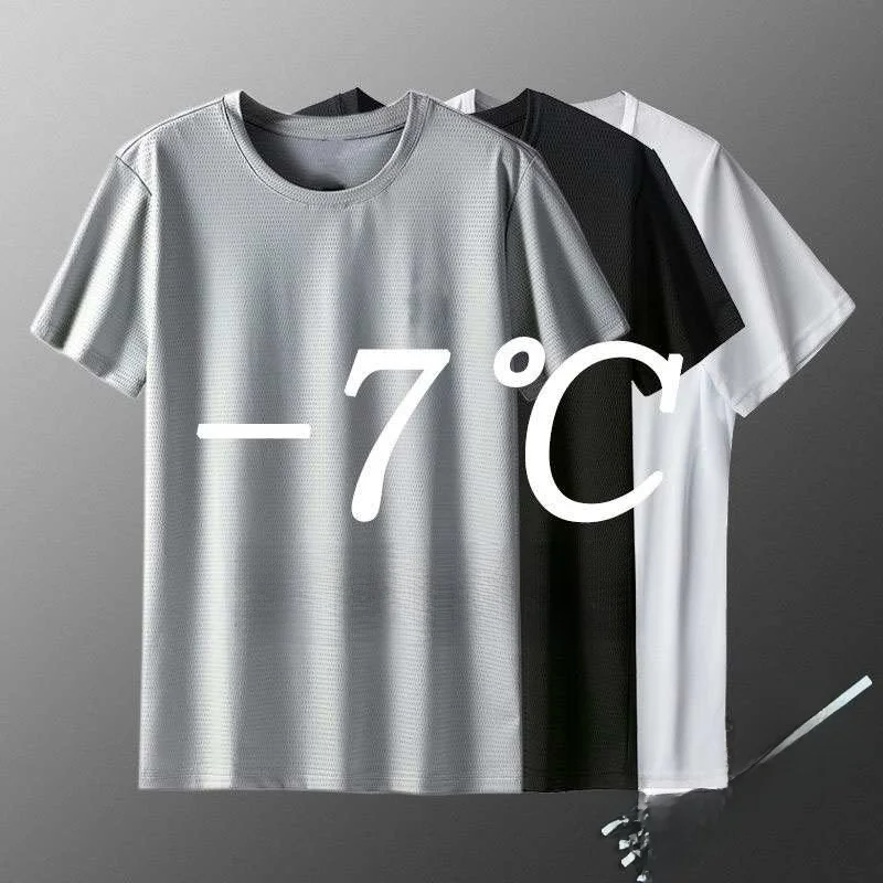 

Ice Silk ort Sve T-irt Men's Summer Loose Fit Sportswear Qui Dry f Sve Breathable Me Casual Cotton Top