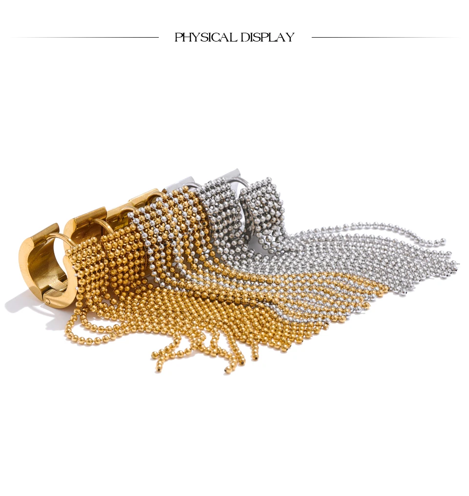 Yhpup Heißer Stil Edelstahl Quaste Lange Kette Tropfen Baumeln Ohrringe Mode Trendy Wasserdicht Täglichen Schmuck Geschenk – Detail 10