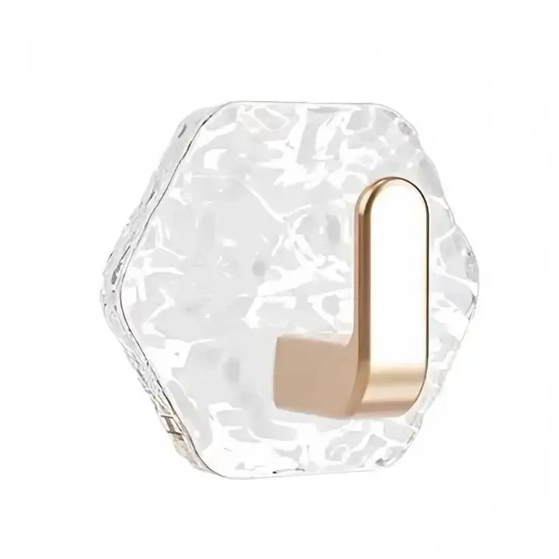 5 Pack Adhesive Wall Hooks Glacier Textured Strong Adhesion No Drilling For Bathroom Kitchen Towels Jewelry Waterproof