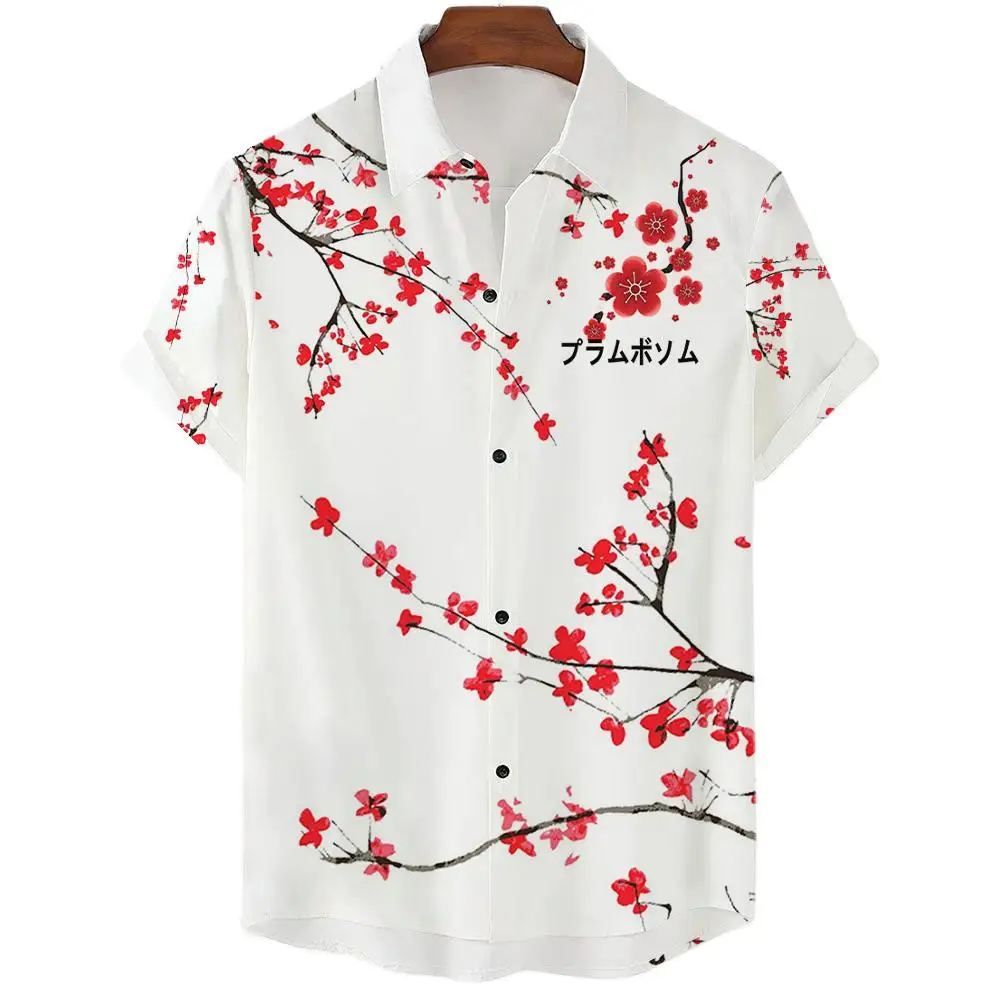 

2023 New Fashion Mens Hawaiian Summer Shirt Printed Short Sleeve Big Us Size Hawaii Flower Beach Floral Patterns Clothing