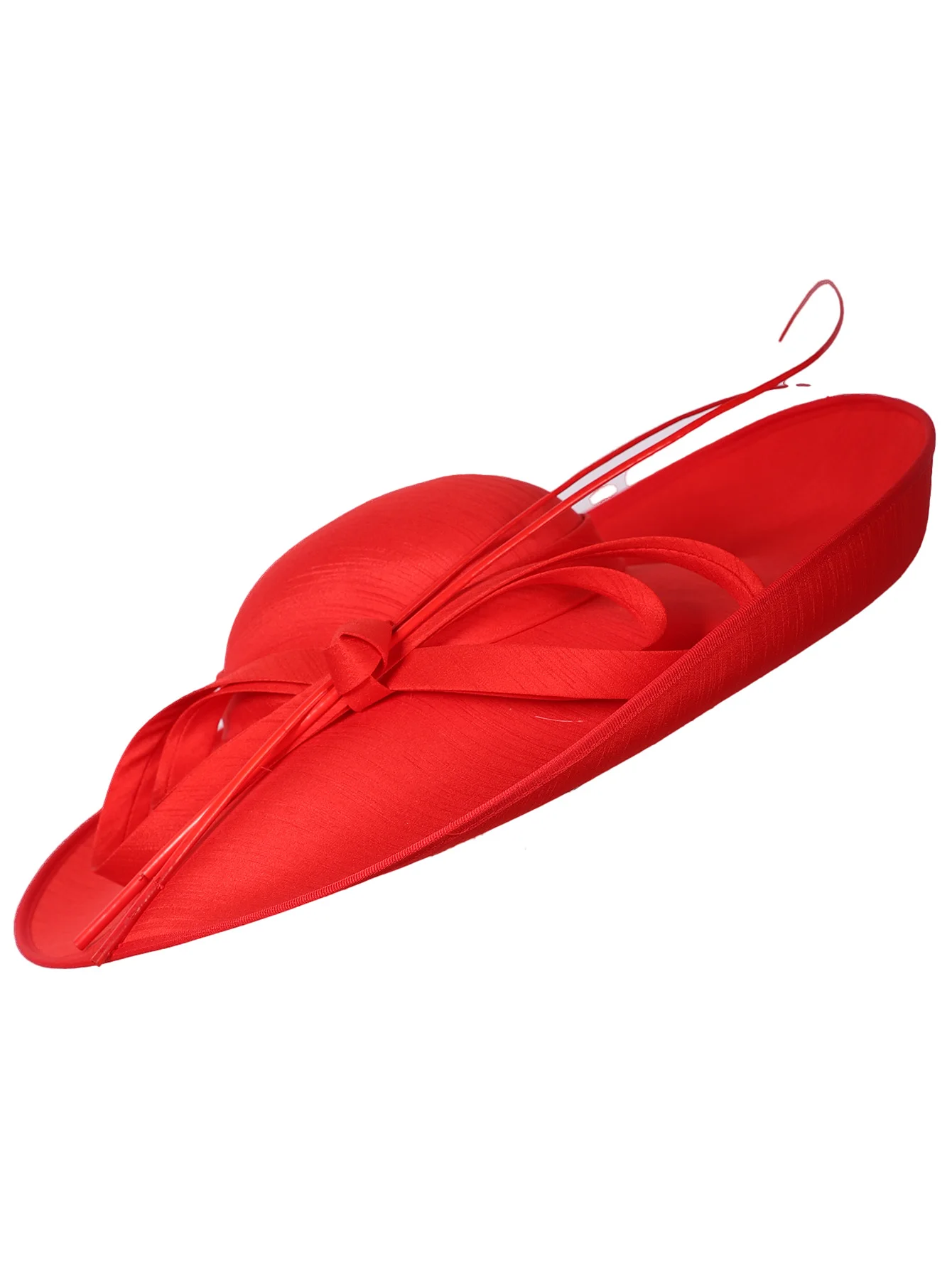 FS Royal Red Damen Hochzeiten Fascinator Hüte Frauen Schwarz Große Große Krempe Kentucky Kirche Fedoras Tea Party Kleid Sinamay Hut – Detail 12