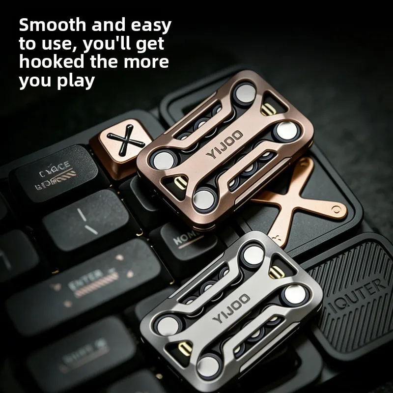 

Infinite Slider Fidget Spinner, EDC Magnetic Push Coin Metal Decompression Toy Best Stress Reducer for Men Teens