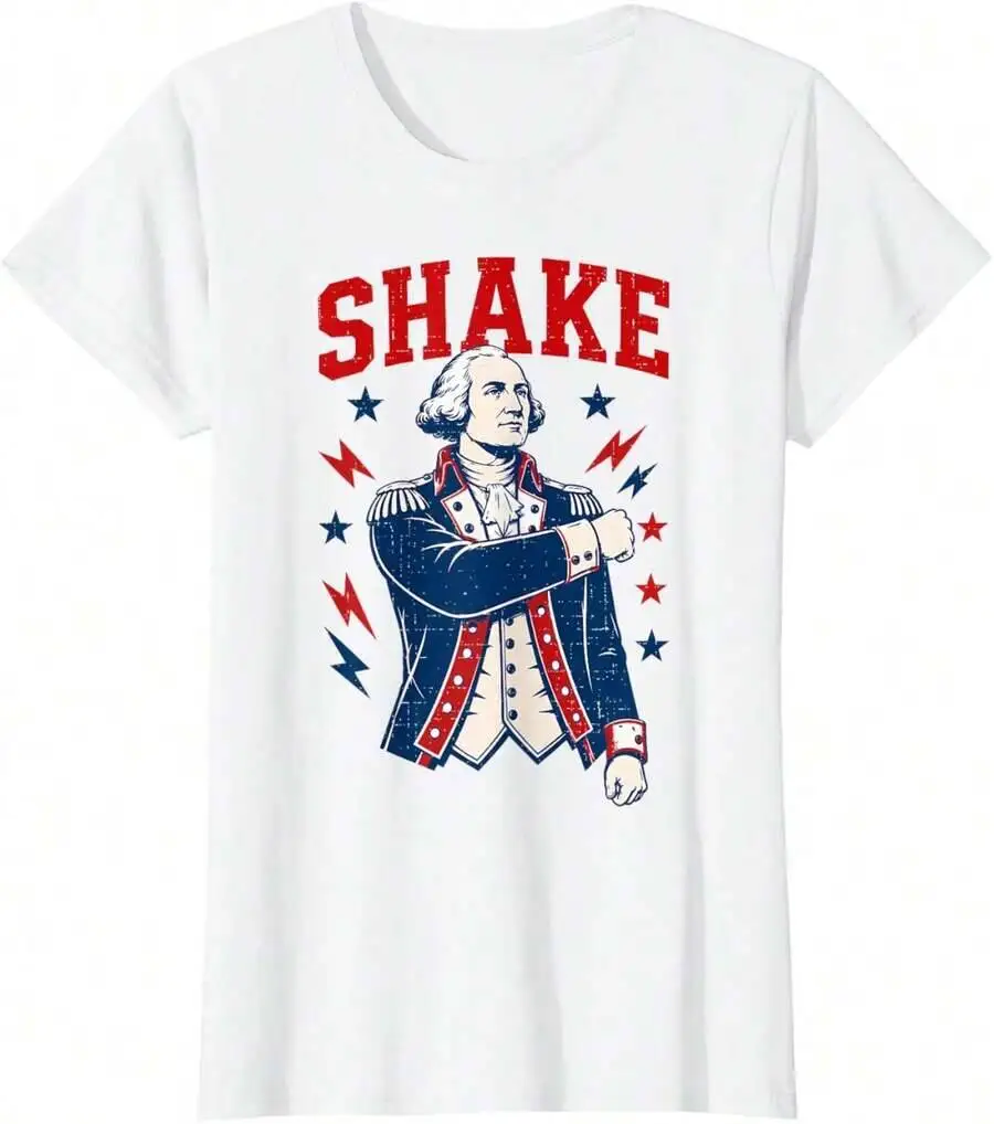 Funny Shake And Bake 4Th Of July Couple Matching T-Shirt 100% Cotton Trendy Y2K Short-Sleeve Tee-Soft, Quick-Drying,