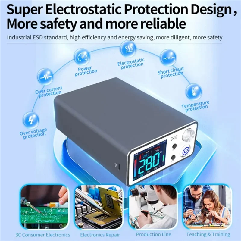 A98E-T3B インテリジェントはんだステーションハンドル溶接こてのヒント電気セット SMD BGA 修理 T3B-T115 米国プラグ