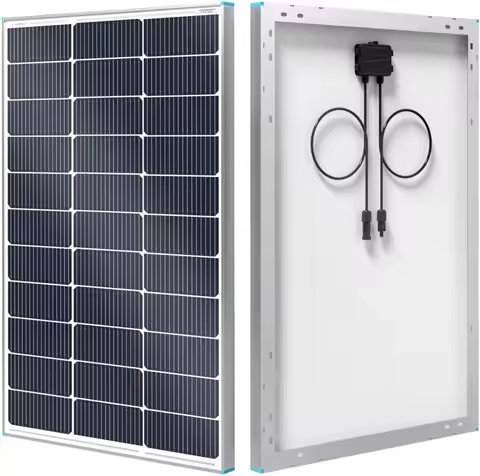 100W 12V High-Efficiency Monocrystalline Solar Panel for RV Marine Rooftop Farm Battery Off-Grid Applications