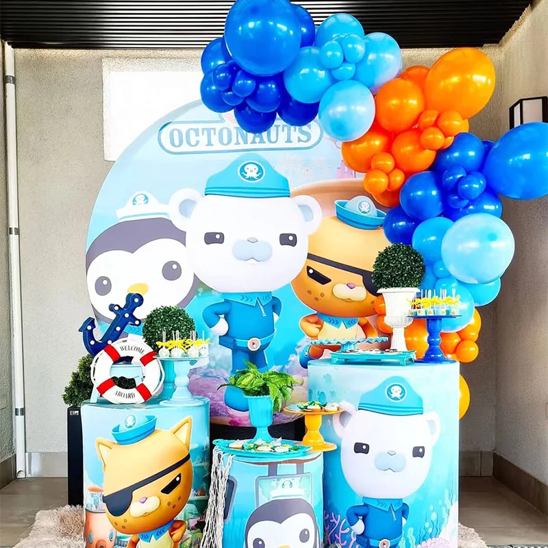Octonauts Balloon Garland Kit Captain Barnacles Kwazii Foil Mylar with Blue Latex Kids Under the Sea Birthday Party Arch Decor