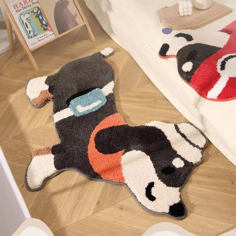 

Cartoon Dog Shaped Soft Bedroom Bedside Rug Kids Non-Slip Baby Playmats Floor Mat Living Room Mats