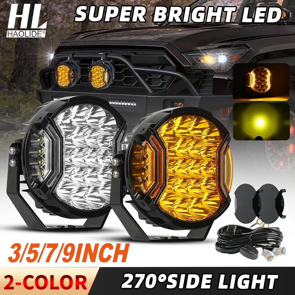 HAOLIDE 1pair 3inch 5inch 7inch LED Work Light Pods Day Driving Lamps LED Side Shooter Pod Lights for ATV UTV SUV off-road use