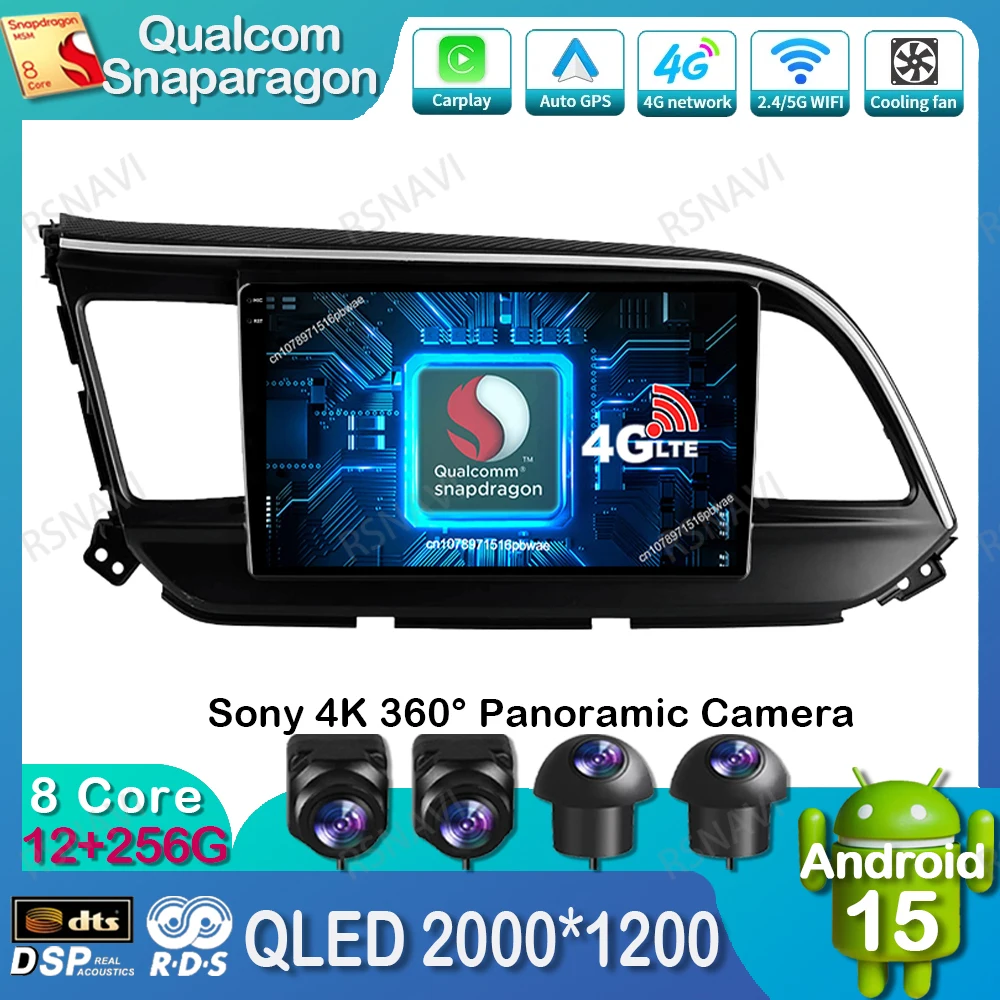 

Android 15 Car Radio For Hyundai Elantra Avante AD 2015 ~ 2021 DSP BT DVD Multimedia Autoradio Qualcomm QLED Stereo 4G LTE GPS