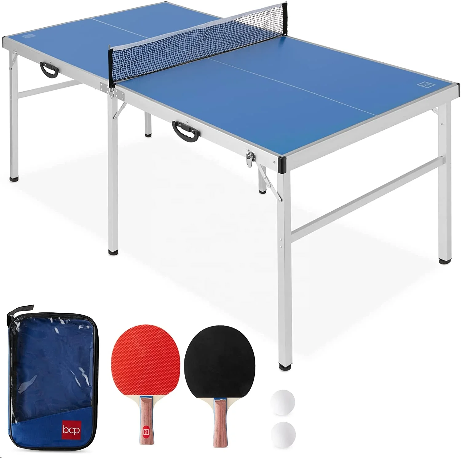 

Portable Tennis Table Folding PingPong Table Game Set With Net, Table Tennis Paddles and Ping Pong Balls for Indoor/Outdoor