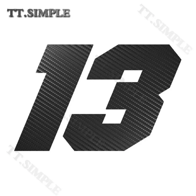 TT Number 13 Reflective Vinyl Car Sticker Funny Decal for Car Decor