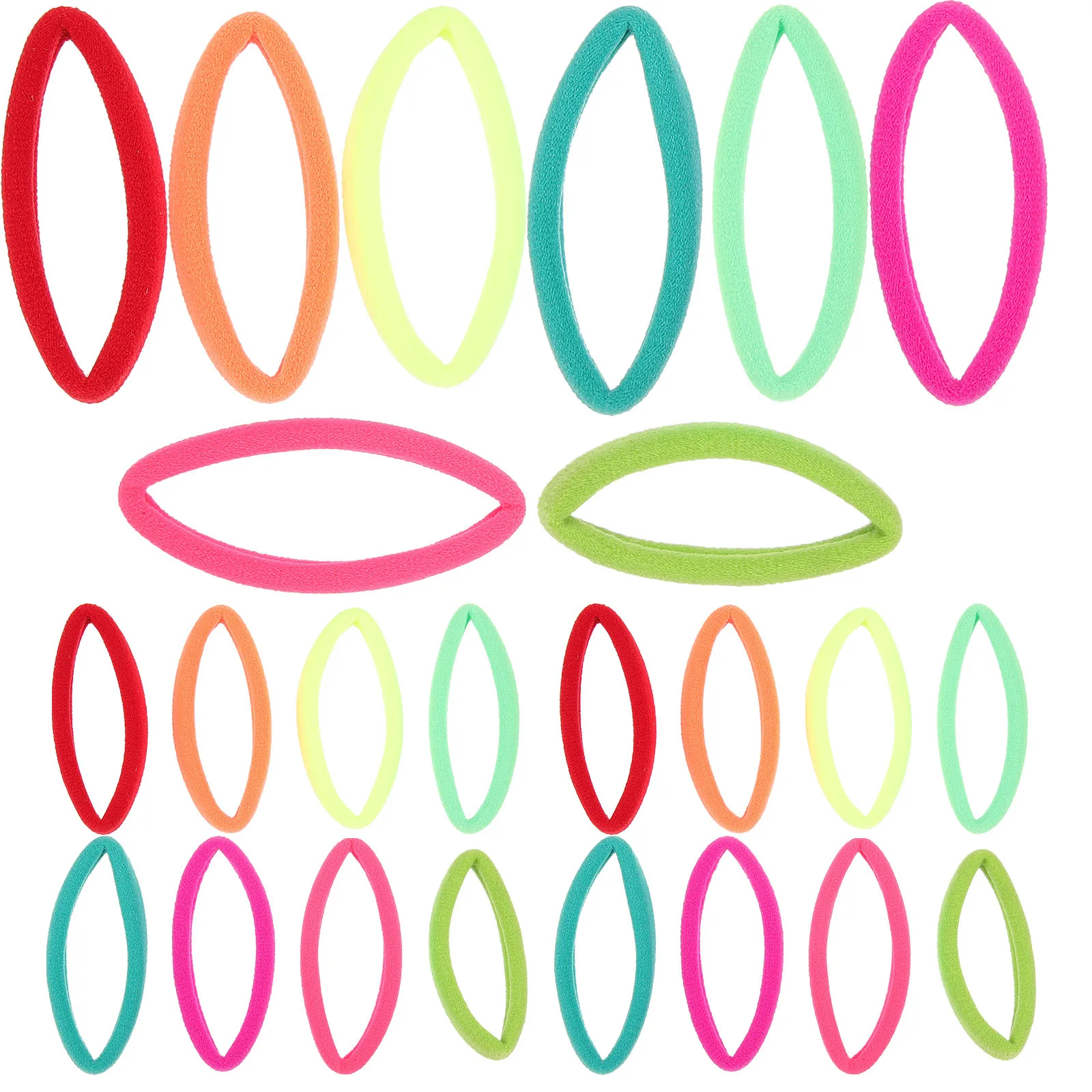 

24pcs Mini Ties For Girls Toddlers Elastic Stretchable Hair Accessories Neon Small Ponytail Holders For Infant Fine