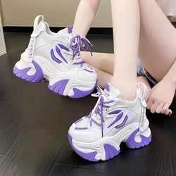 Sneakers moda autunno per donna 11CM Platform Chunky scarpe Casual donna di alta qualità Tenis scarpe da ginnastica da passeggio femminili suola spessa