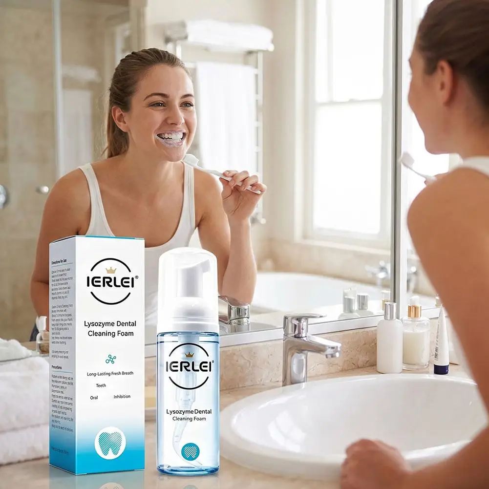 

60ml Lysozyme Dental Cleaning Foam Lasting Fresh Breath Teeth Oral Mouthwash Gentle Formula Comforting Clean Toothpaste Mousse