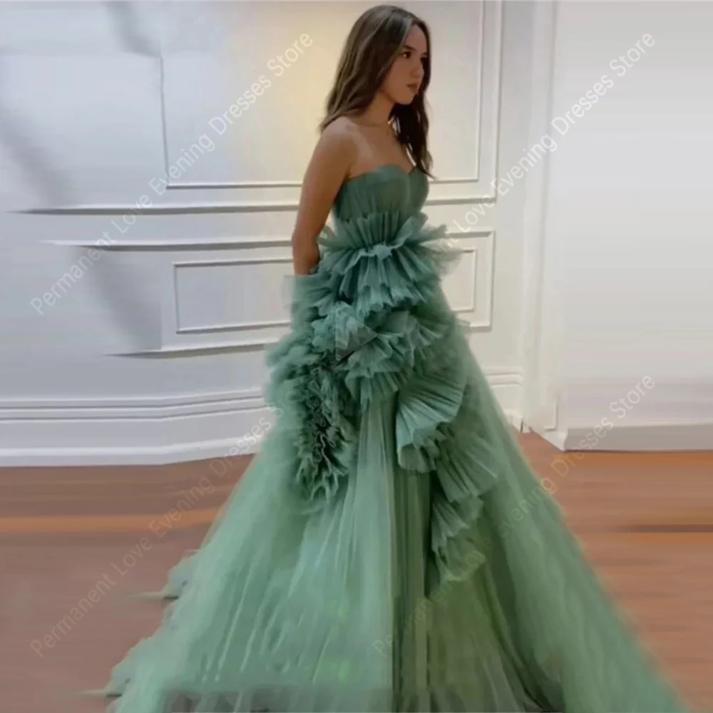 Customized Sweetheart Collar Women Evening Dresses Gorgeous Sleeveless Prom Gowns Cocktail Party Mopping Length فساتين س