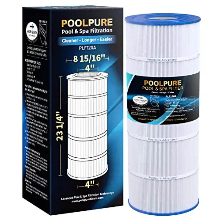 

POOLPURE PLF120A Pool Filter Replaces Hayward C1200 CX1200RE Pleatco PA120 Ultra-B2 Unicel C-8412 Filbur FC-1293 Clearwater II