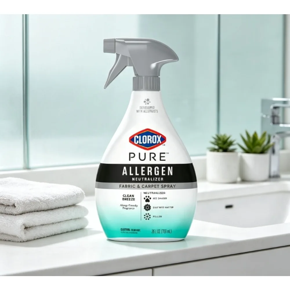 Allergen Neutralizer Fabric & Carpet Spray, Clean Breeze Scent 26 fl oz, Neutralize Pet Dander, Dust Mite & Pollen, Safe for Kids & Pets