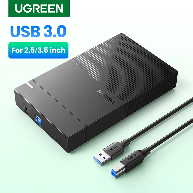 Ugreen-Funda de disco duro SSD, carcasa de disco externo adaptador de 3.5/2.5 pulgadas, de SATA a USB 3.0 compatible con ordenador portátil y de