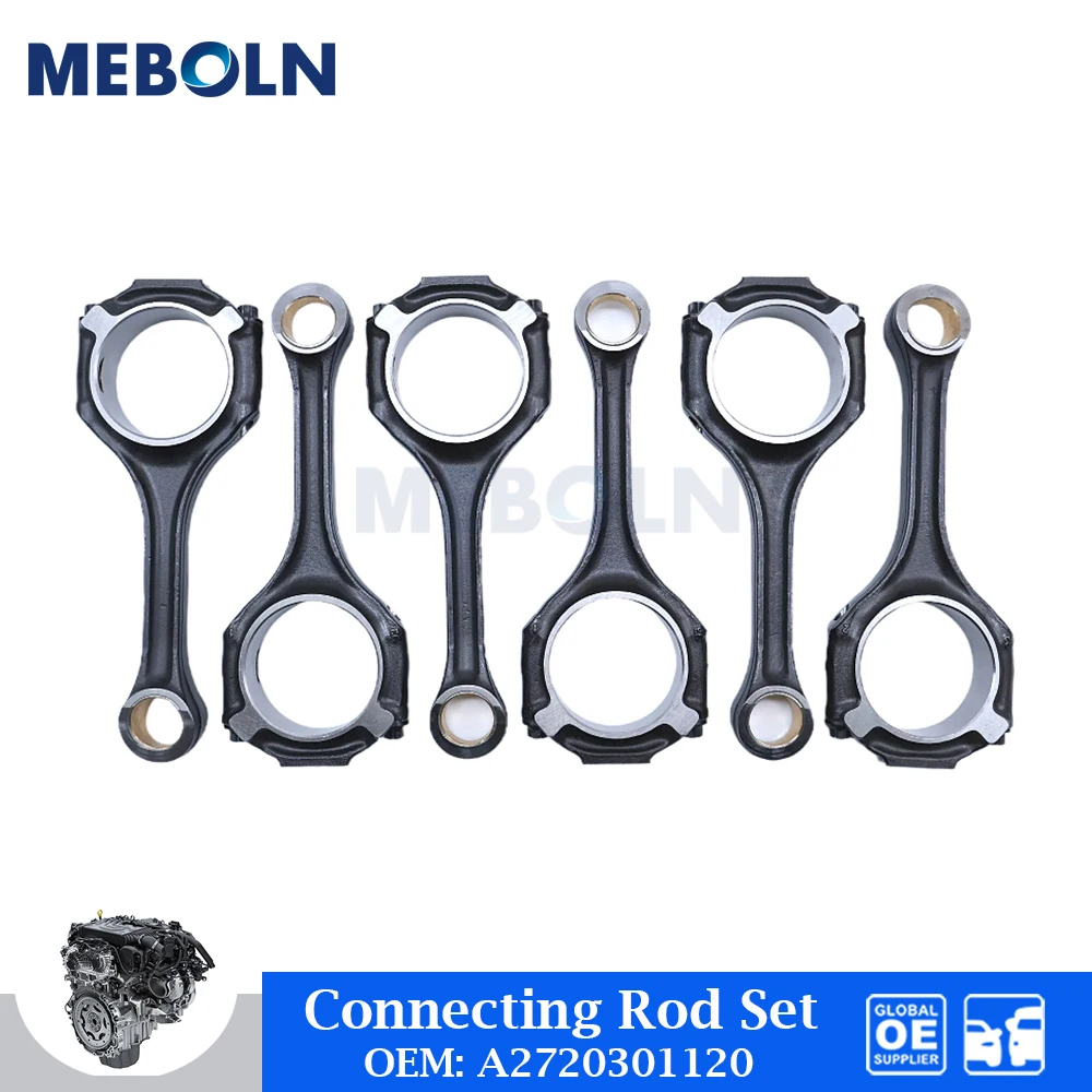 

6 PCS Engine Connecting Rod Set For Mercedes-Benz M272 3.0L W212 C300 E280 E300 S300 Auto Parts Car Accessories STD A2720301120