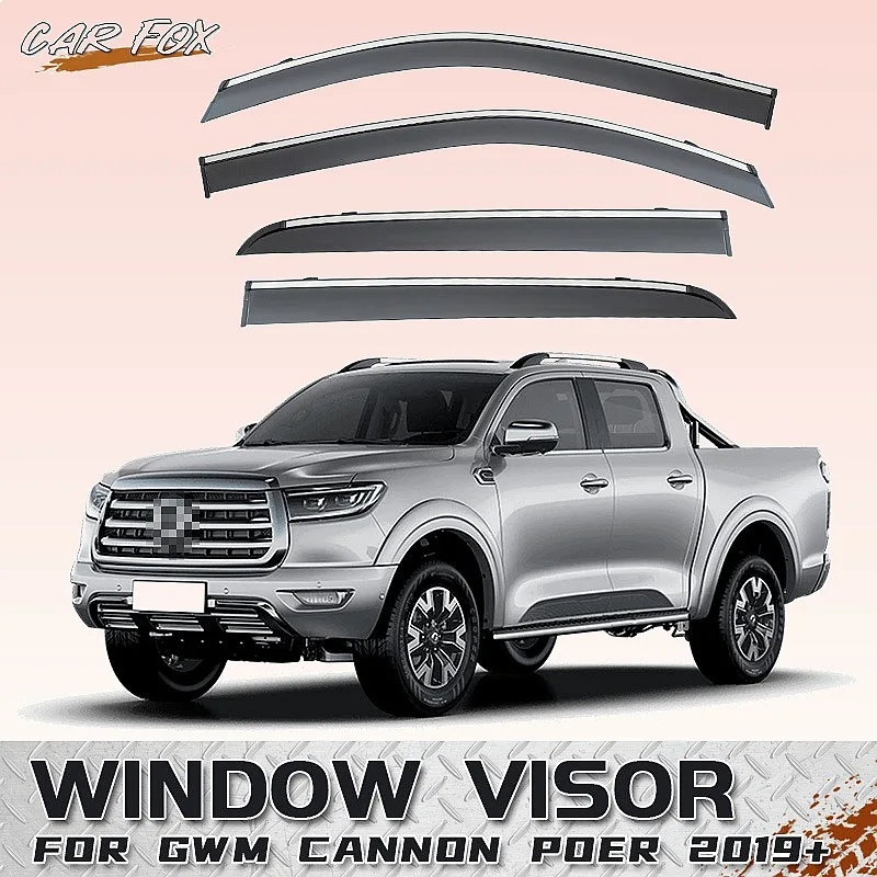

For Great Wall GWM Cannon Poer 2019+ Car Window Visor Rain Sun Shade Awning Side Windshield Auto Accessories