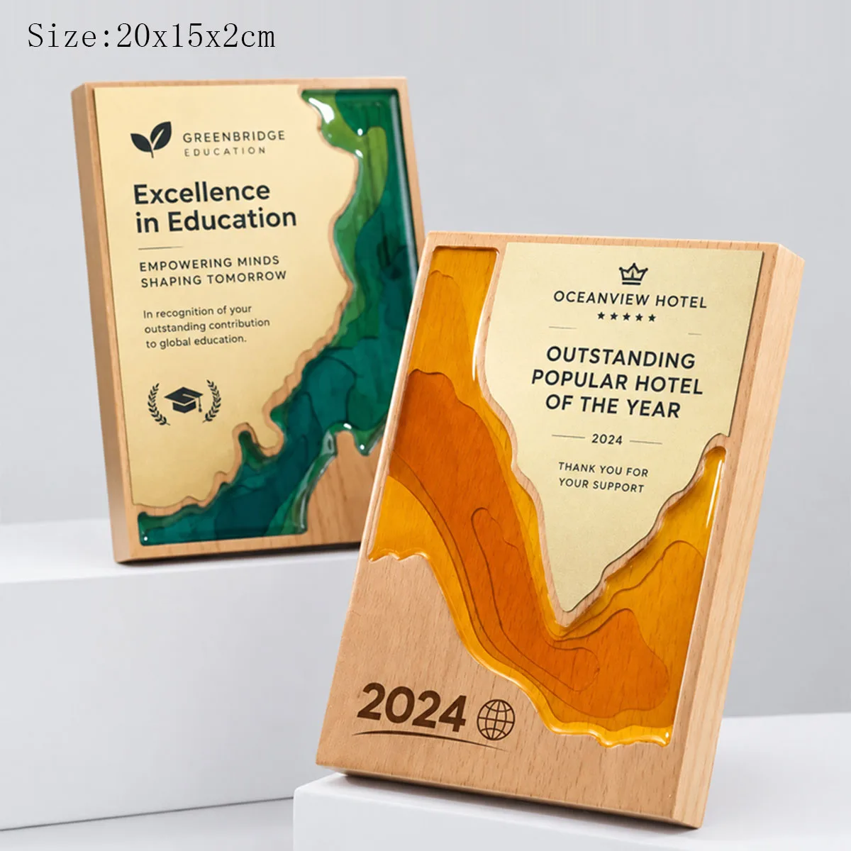 Custom Creative High-End Metal Wooden Plaque with Engraving Honor Memorial Certificate of Authorization for Franchise Business