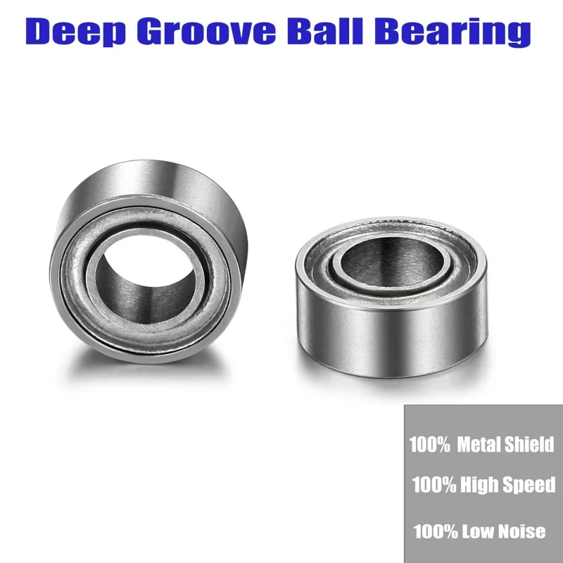 R188-ZZ Bearing, 1/4 Inch X 1/2 Inch X 3/16 Inch, Both Sides Metal Shielded and Pre-Lubricated with Grease, Radial Miniature