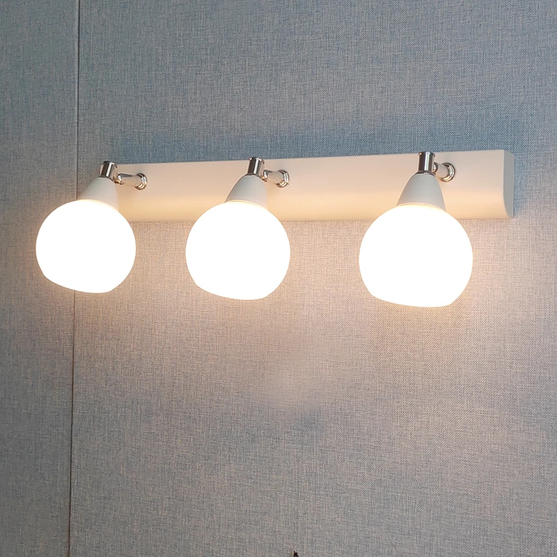 

Mirror headlight bathroom mirror cabinet light adjustable angle dresser no punching replaceable led bulb