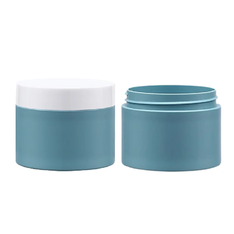 30Pcs 100G Diameter 68mm Empty Packing Plastic Blue Bottle White Cover With Pad Refillable Packaging Portable Cosmetic