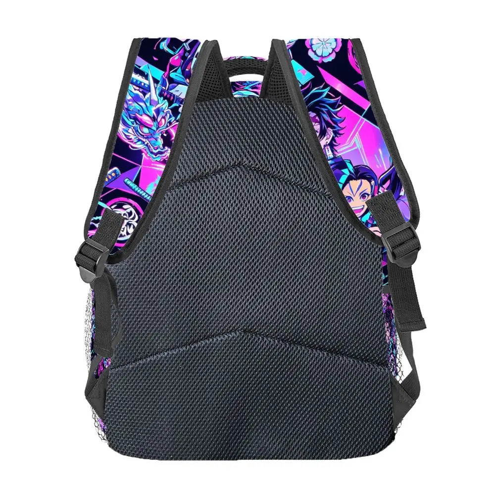 Cyberpunk Demon Slayer Backpack - Neon Anime School & Travel Bag