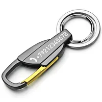 Anti-lost Name Keyring Personalized ID Phone No. KeyChains Custom Text Date Key Ring For Women Men Boyfriend Hunsband Car Gift