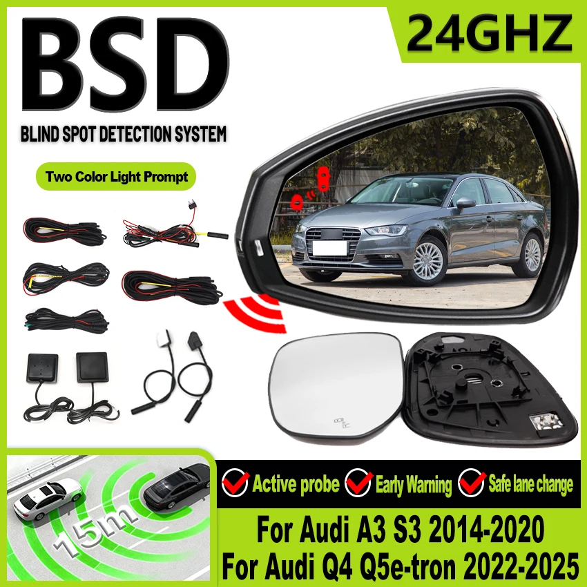 BSD BSA ملليمتر موجة الرادار نظام كشف البقع العمياء حارة تغيير مساعد ركن السيارة لأودي A3 S3 Q4 Q5e-tron 2014-2025 #1