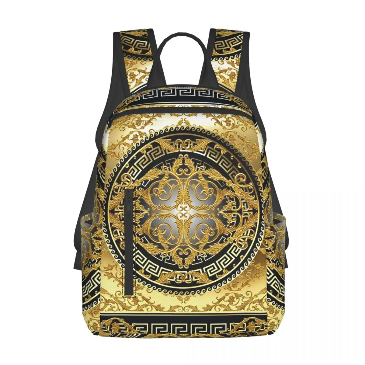Queen Of Absolutely Everything Gold Baroque Backpack Daypack Large Capacity BookBag School Bag Shoulder Bags for Men Women