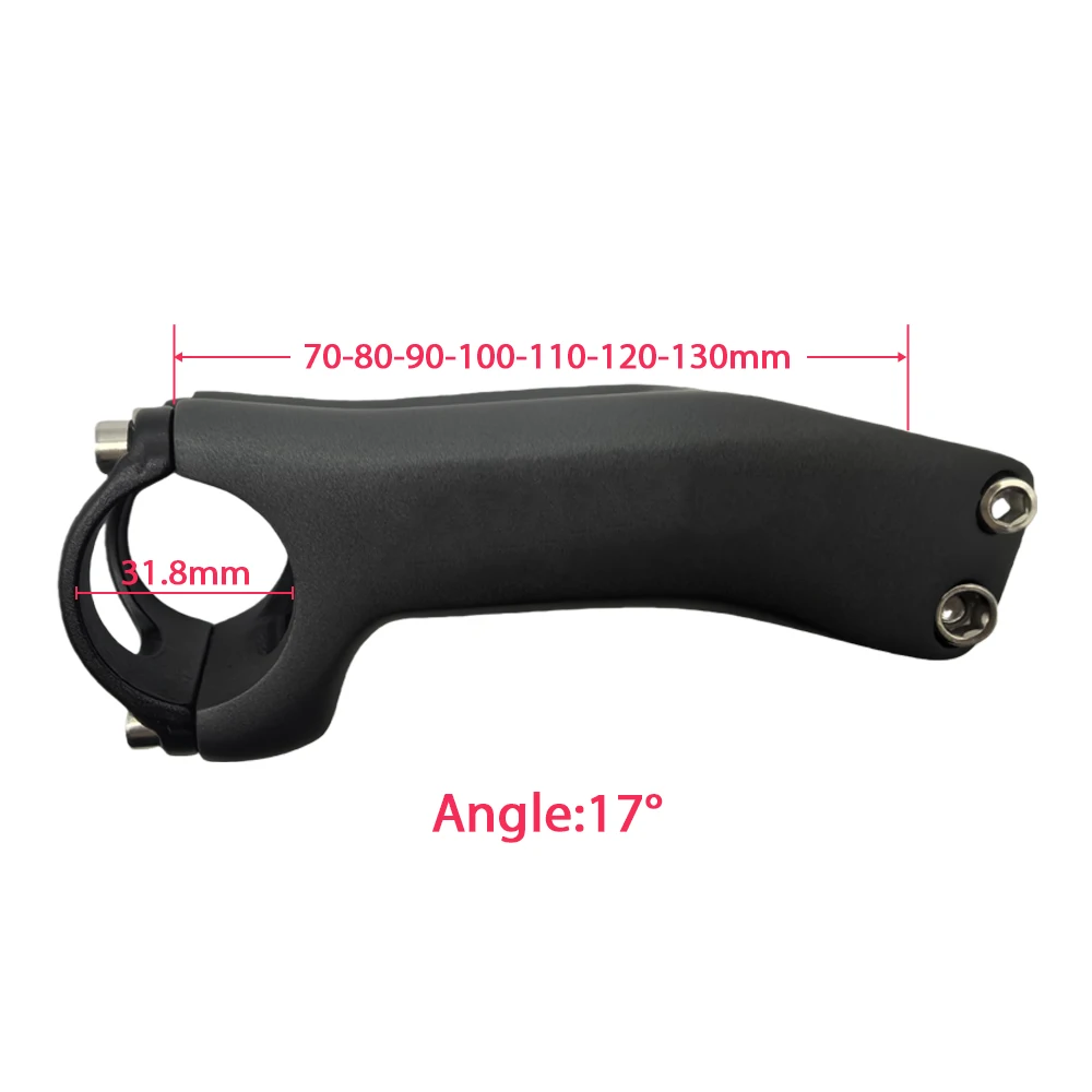 Verstellbarer Carbon-Fahrradvorbau 6/17 Grad 70-130mm Steuerrohr-Zubehör für MTB und Rennräder – Detail 5
