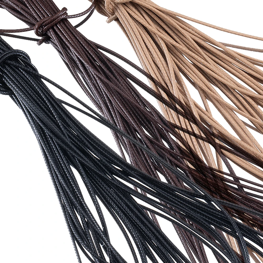 10 Meters Black White Khaki Waxed Cord Polyester Nylon Braided Rope for Necklace Collar Pendants DIY Accessories