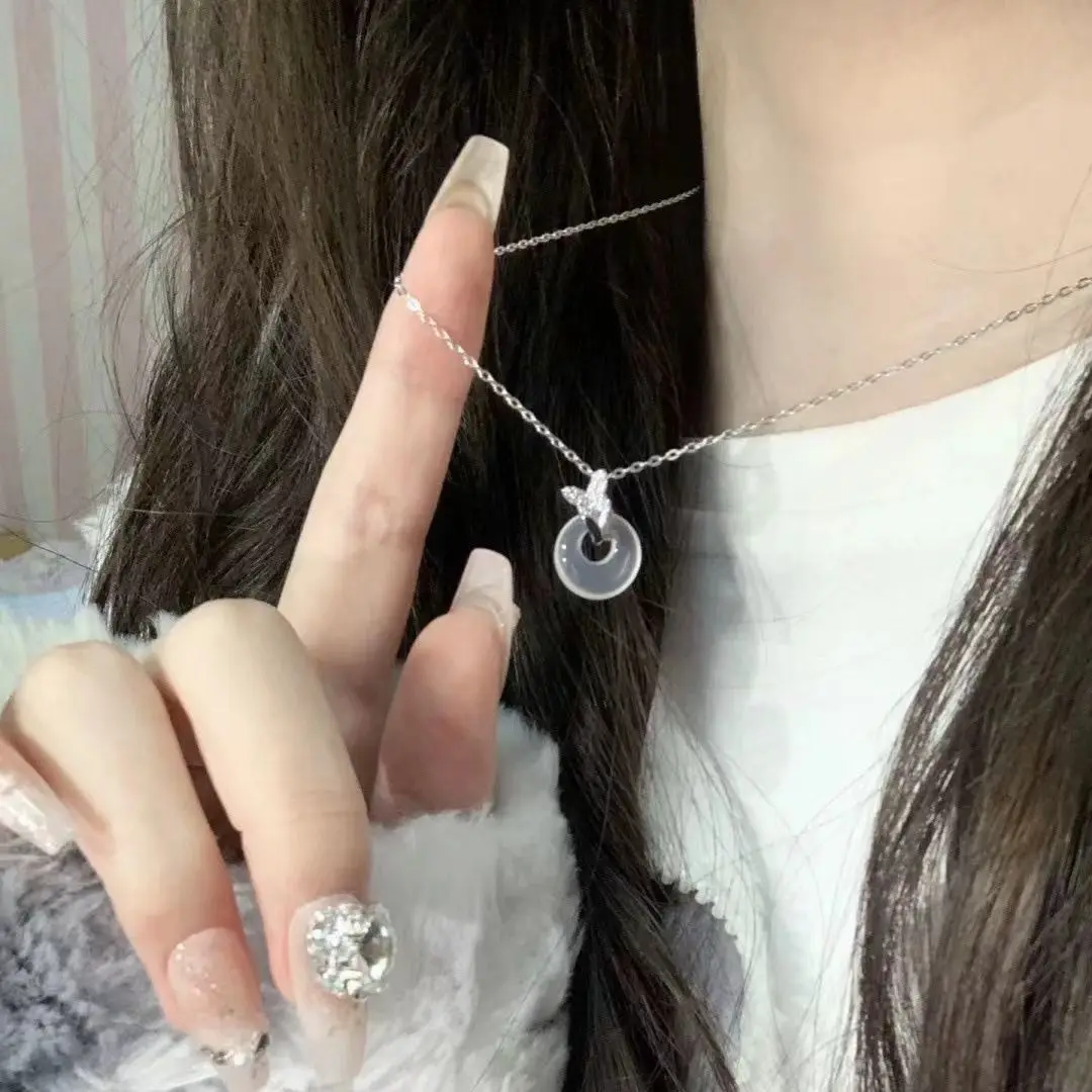 Butterfly Love Ping An Buckle Necklace for Women, Ins Light Luxury Minimalist New Chinese Style Clavicle Chain, Gift for Girlfriends and Best Friends