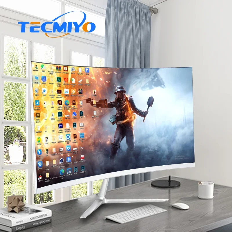 

Изогнутый экран для ПК Tecmiyo, 24 дюйма, 24 дюйма, ультраширокий, 19 дюймов, 144 МГц, ЖК-экран, ЖК-дисплей, 32 дюйма, 4k монитор