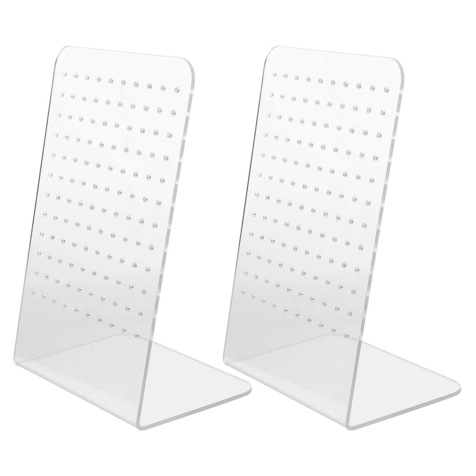 

2 pcs 120 Holes Acrylic Jewelry Display Rack Earring Holder Hanger Organizer Stand For Studs Necklaces Bracelets Storage