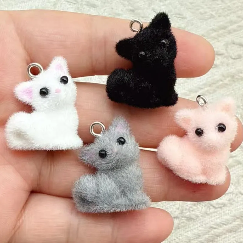

20 шт., 3D флокированная смола, милая кукла-лиса, мультяшные животные, подвески для брелка, ожерелье, серьги, изготовление ювелирных изделий своими руками, аксессуары