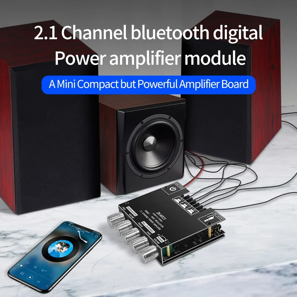 ZK-MT21 Bluetooth 5.0 Subwoofer Versterkerbord Voor Auto Thuis 50W * 2 + 100W 2.1 Kanaal Power Audio Stereo Basversterker S Board