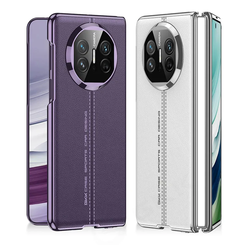 GKK Original Case For Huawei Mate X3 With Screen Glass Case Electroplated Painted Leather Hard Cover For Huawei Mate X5 Coque