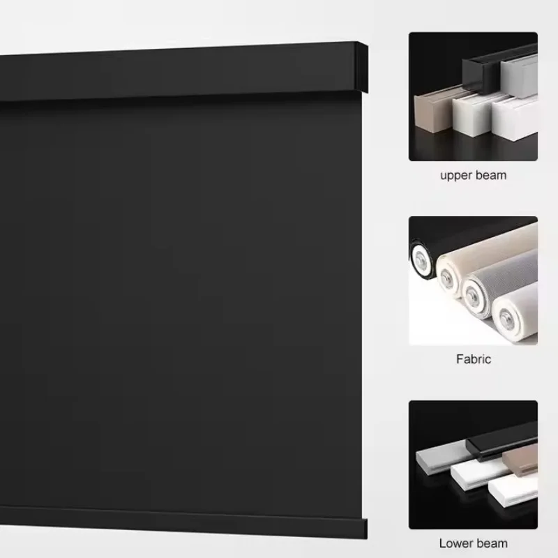 2025Customizable Blinds100% Black Fabric AppHomekit MotorConnect Google Home Phone Control Motorized Roller Blinds For Window