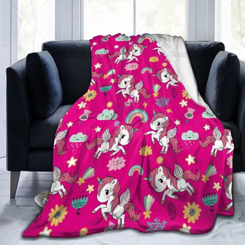 

Unicorn Soft Warm Throw Lightweight Cozy Flannel Fleece Bed Blanket Gift for Girls Boys Men Women Chair Couch 50"x40"