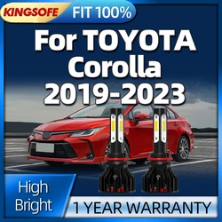 2Pcs LED 4Side Chip Headlight 9012 HIR2 6000K Car Light with Cooling Fan For TOYOTA Corolla 2019 2020 2021 2022 2023