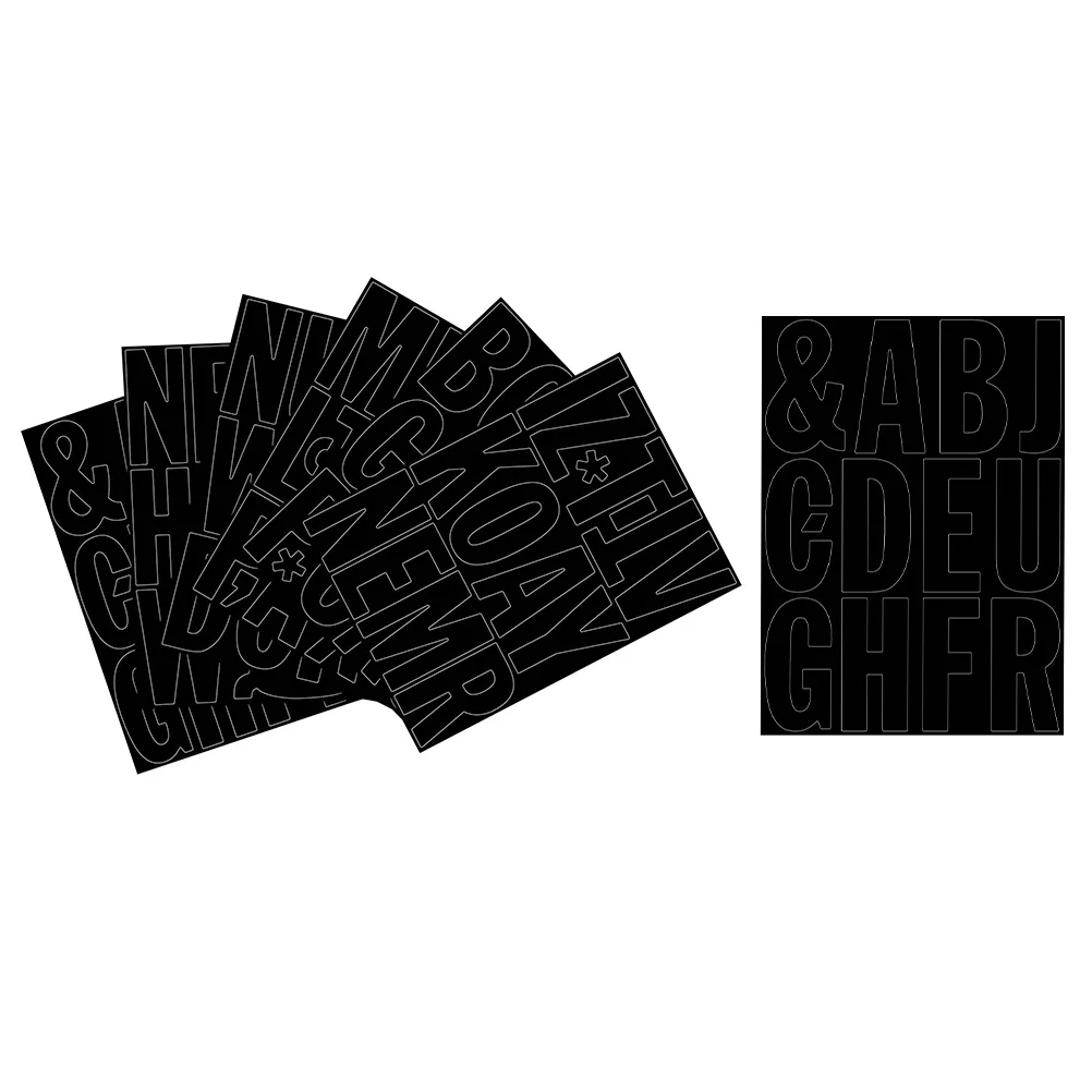 

Waterproof Stickers Letter Adhesive Decals Mailbox Applique for Decor DIY Black Decorative