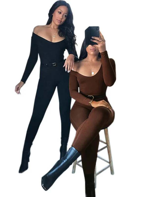 

Комбинезон Slim Fit Long Sve с подъемом бедер, женский цельный костюм, узкие брюки со средней талией и длинными штанинами, лето 2025, Китайское происхождение