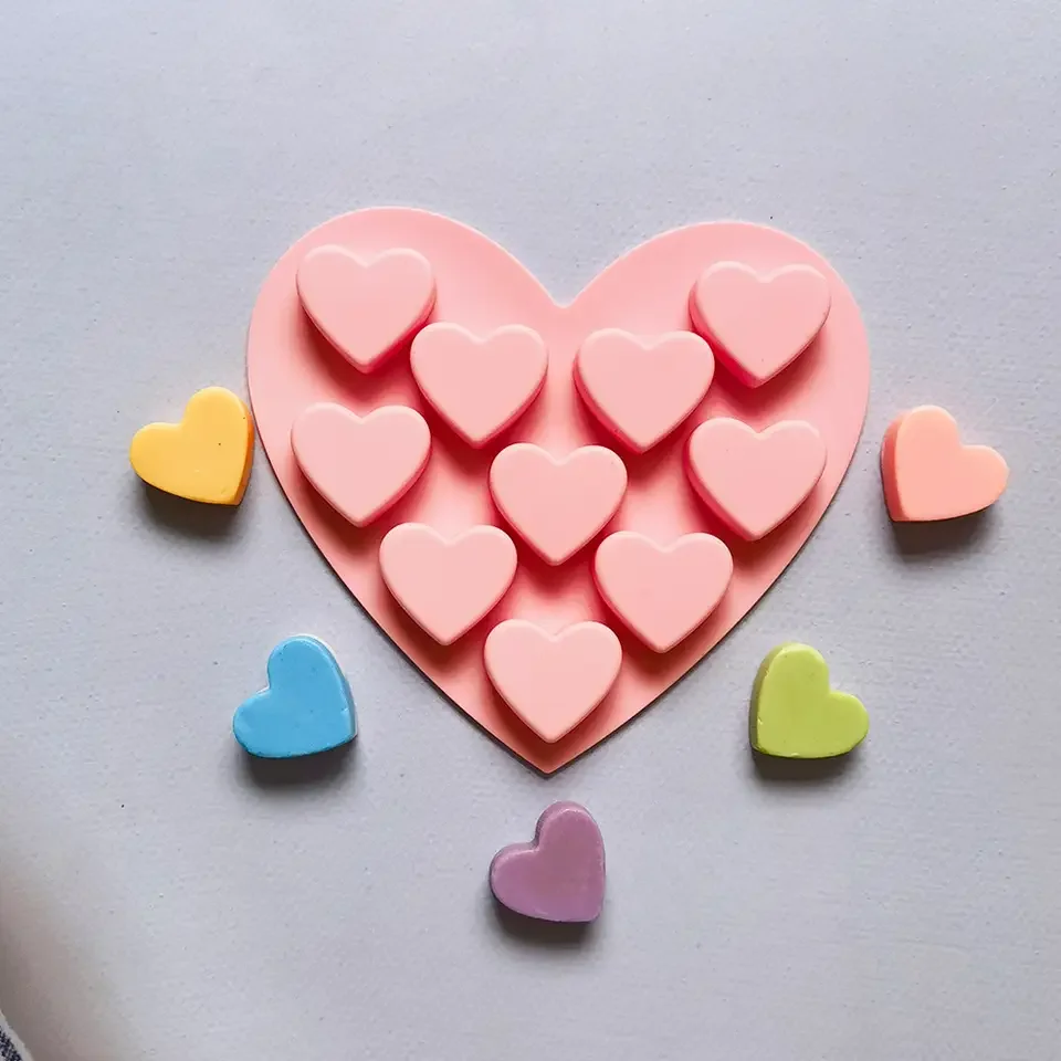 3 個ハート型シリコーンケーキ型ハートチョコレート菓子型 DIY ベーキングデコレーションキッチンアイスキューブクリスタルエポキシ型