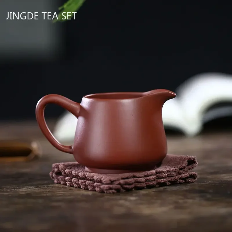 180ml Yixing Handmade Purple Clay Fair Cup Raw Ore Dahongpao Tea Separator Chinese Tea Set Accessories Household Zisha Tea Cup