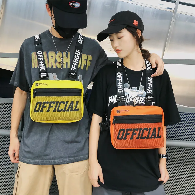 

New Men's and Women's Hip Hop Chest Bags Tactical Vest Multifunctional Breastpack Style Alphabet Waistband Waistband Backpack