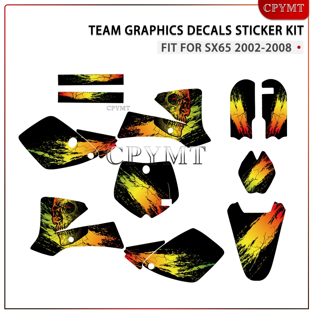 

Team Graphics Decals Sticker Kit Motorcycle Background Fit for 65 SX SX65 2002 2003 2004 2005 2006 2007 2008